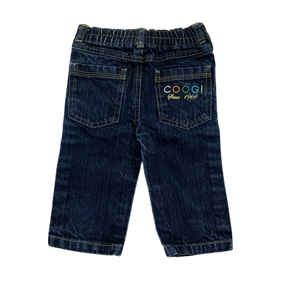 COOGI Baby Jeans Boy 12M Dark Wash Denim Embroidered Logo Elastic Waist‎ Logo